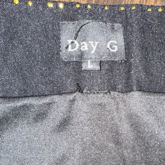 Day G Gold Studded Mini Skirt with Belt | Art Deco Festival Glam size Large - Picture 7 of 10